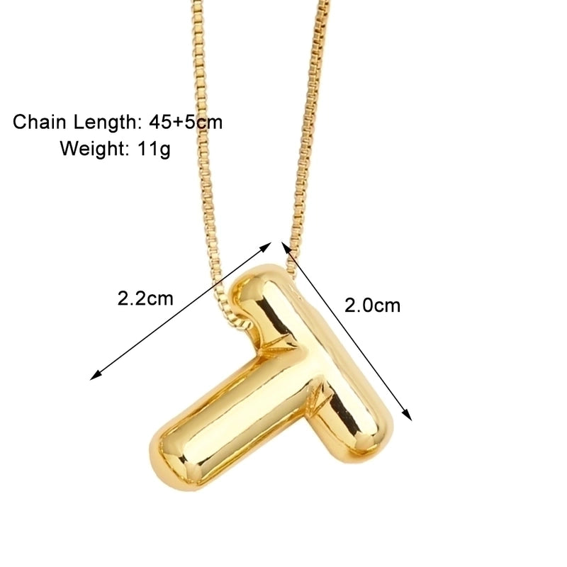Minimalist Letter Copper Plating 18k Gold Plated Necklace Pendant