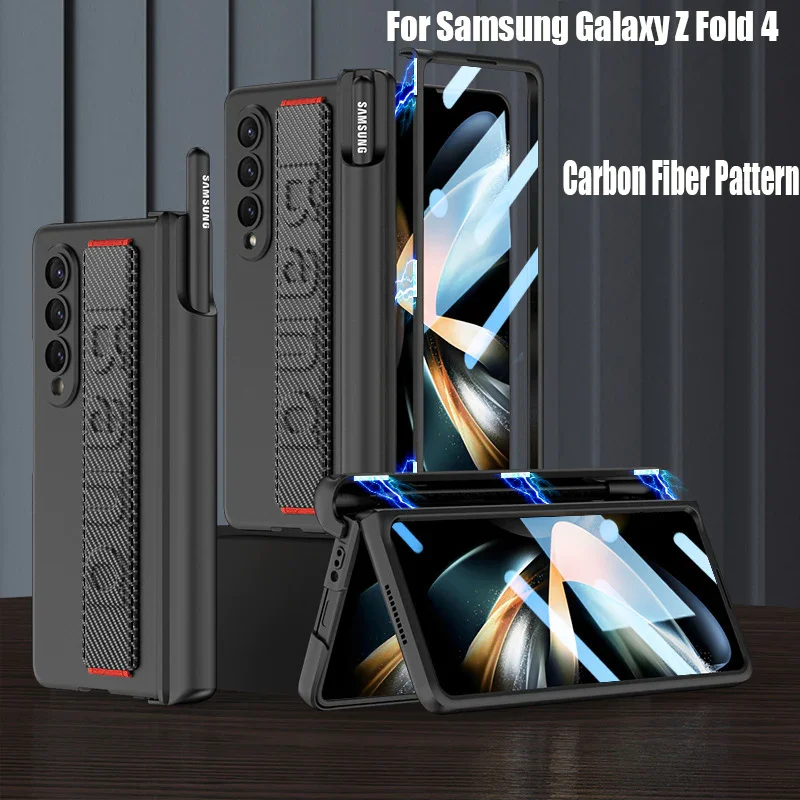 Applicable To Samsung Zfold4 Magnetic Wrist Strap Bracket Folding Mobile Phone Case