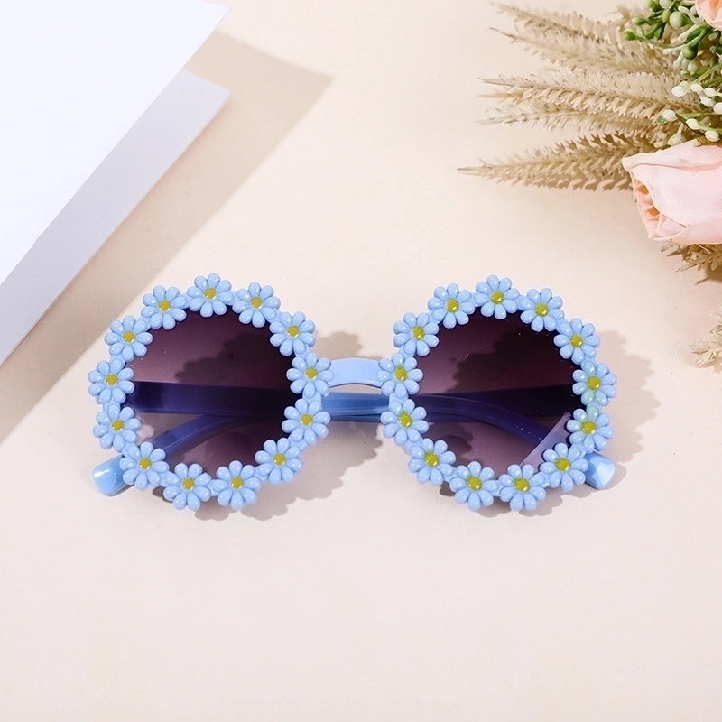 Cute Minimalist Flower Ac Special-shaped Mirror Full Frame Kids Sunglasses
