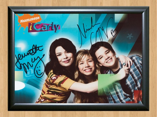 iCarly Cast Jennette McCurdy Nathan Kress Signed Autographed Photo Poster painting Poster A4 8.3x11.7