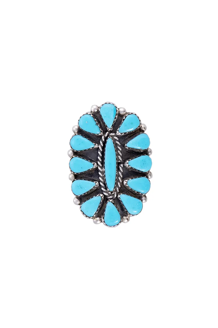 Ring, Turquoise, Cluster, Kingman, Hallmark, 651