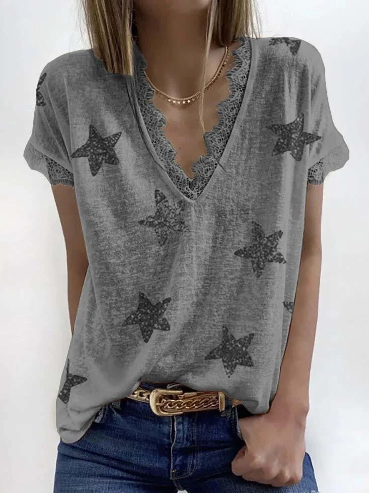 Women Half Sleeve V-neck Solid Color Dress