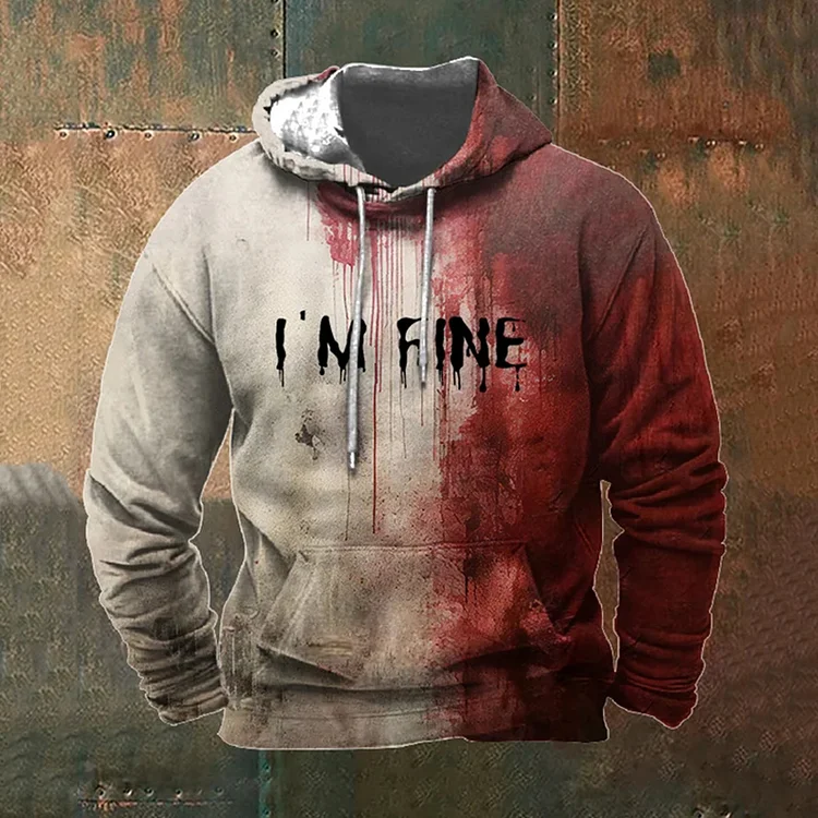 Comstylish Bloody I AM FINE Printed Vintage Casual Sweatshirt