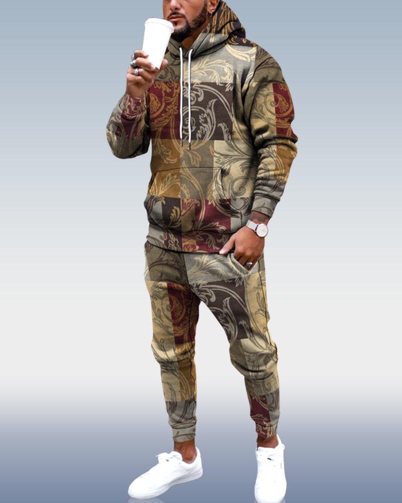 Men's Personalized Printed Hoodie Set 005