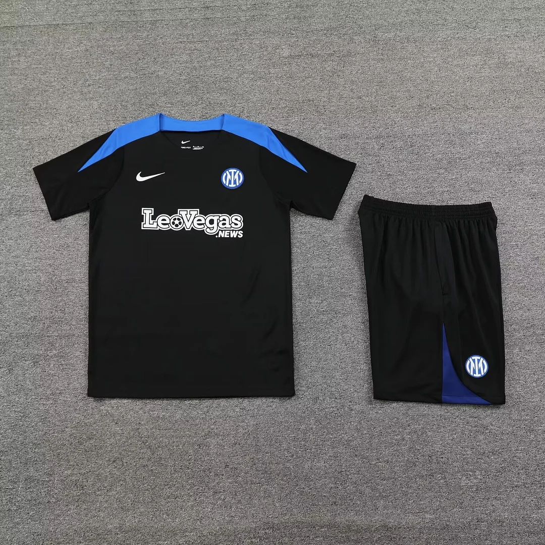 2024/2025 Inter Milan pre-match training Black Shirt+Shorts 1:1 Thai Quality