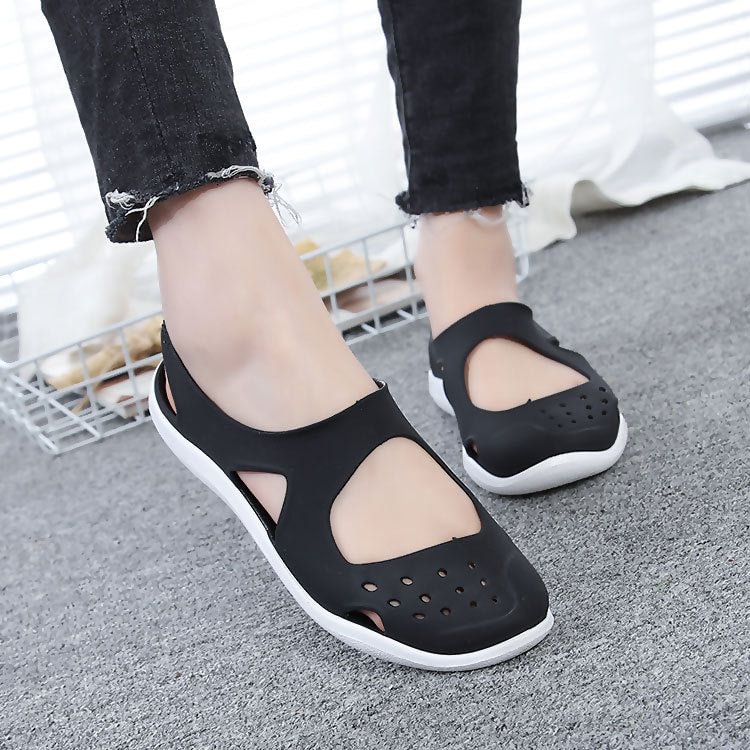 Comemore Women Jelly Sandals Comfortable Summer Soft Shoes Female Flat Pumps Plastic Female Waterproof Eva Garden Shoe Pink 2021