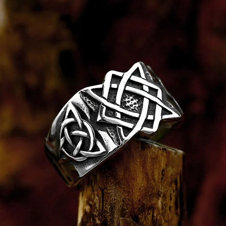 Coutureaura Men Triquetra Biker Ring
