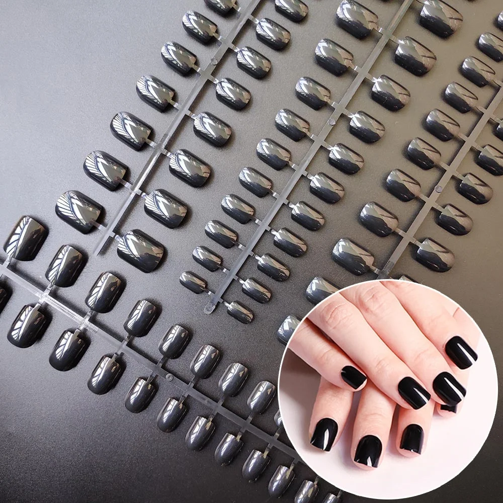 5 Sets Of 24 Pieces Per Unit Round Colored False Nails Tips Full Cover 10 Size Fake Nails For DIY Acrylic Press On Nail Tips-Nail Inspo