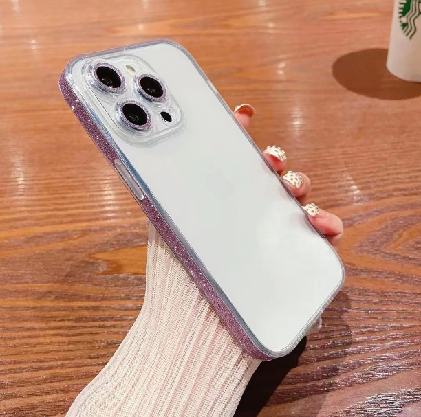 Side Sparkly iPhone Case With Camera Protector