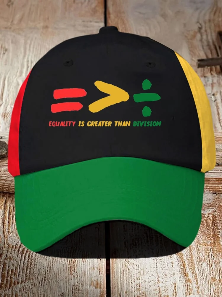 Unisex Equality Is Greater Than Division Print Baseball Cap 
