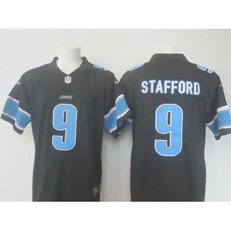 Men's  Lions #9 Matthew Stafford Black Limited Rush Stitched NFL Jersey