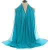 Plain Color Soft Chiffon Long Gauze Shawl Women Hijab