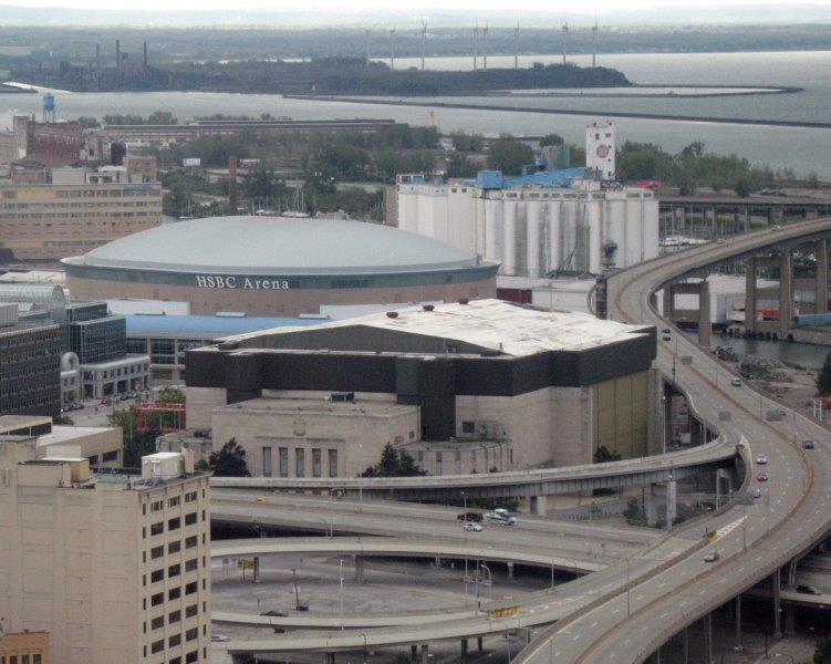 BUFFALO SABRES MEMORIAL AUDITORIUM & HSBC Arena Glossy 8 x 10 Photo Poster painting Poster