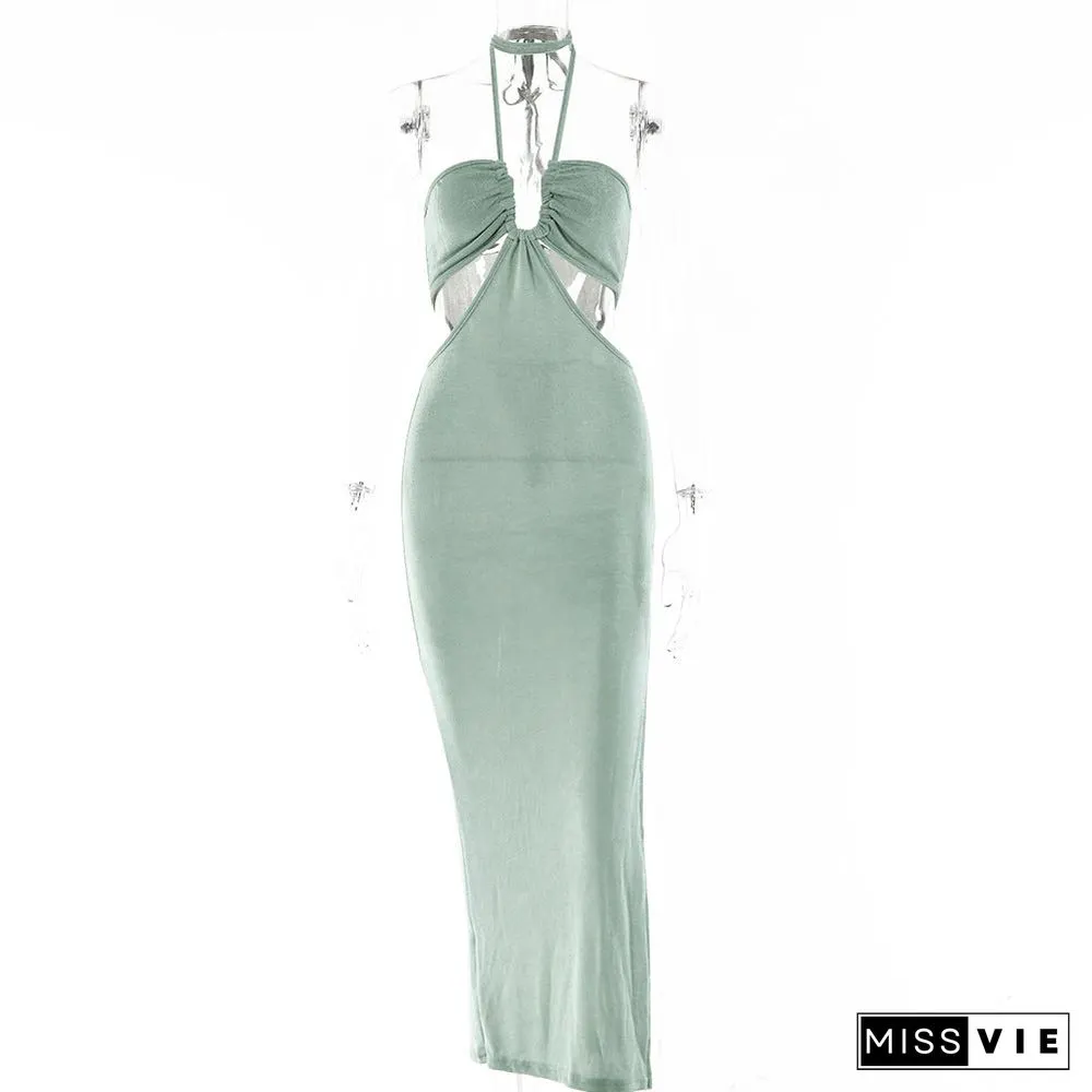 Sleeveless Backless Strap Long Maxi Dress