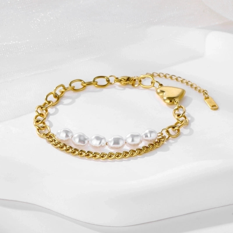 Y2K Hip-Hop Color Block 304 Stainless Steel 18K Gold Plated Bracelets In Bulk