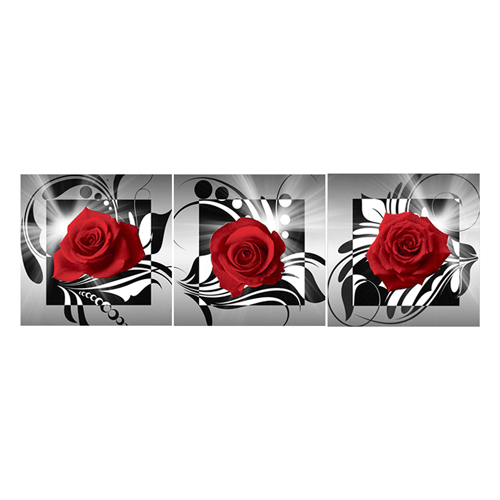 

3pcs Red Rose - Round Drill Diamond Painting - 95*34CM (Multi Big Size), 501 Original