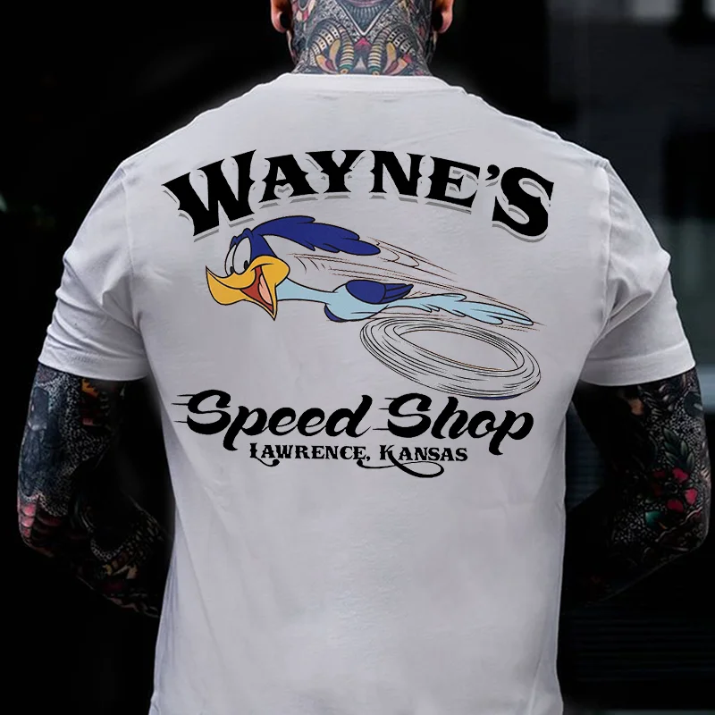 WAYNE'S SPEED SHOP Road Runner Print Men's T-shirt