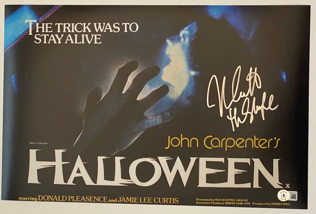 Nick Castle Signed Halloween 11x17 Movie Poster Photo Poster painting Michael Myers Beckett COA