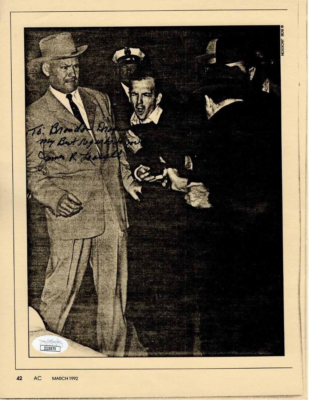 James Leavelle Signed Autograph 8.5X11 Paper Photo Poster painting Lee Harvey Oswald JSA II25573