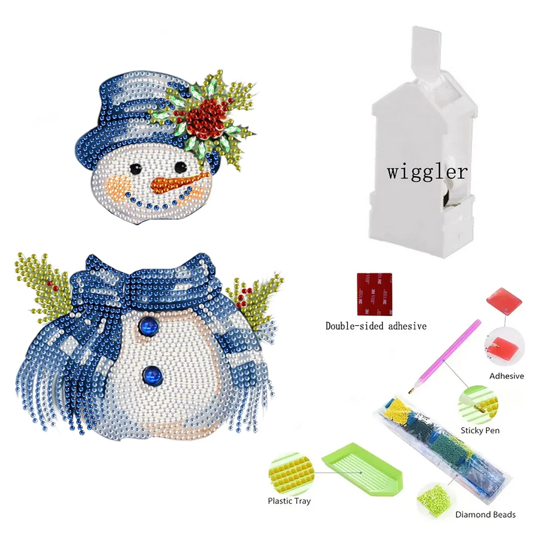 Snowman DIY Acrylic Shaking Head 5D DIY Diamond Art Tabletop Ornament Home Decor