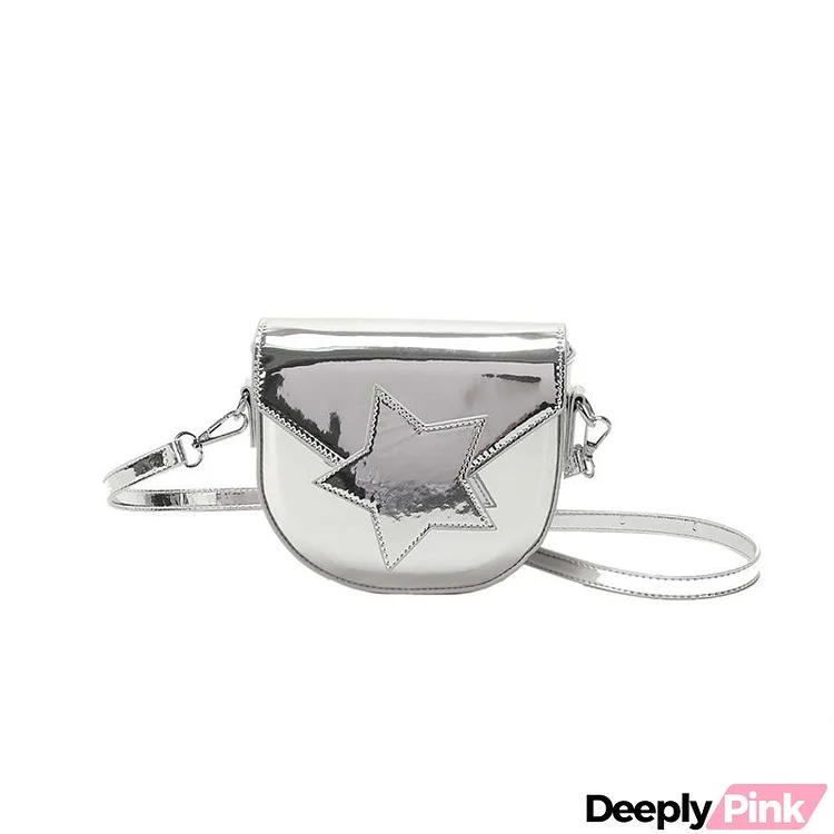 Women Fashion Shiny Messenger Saddle Bag