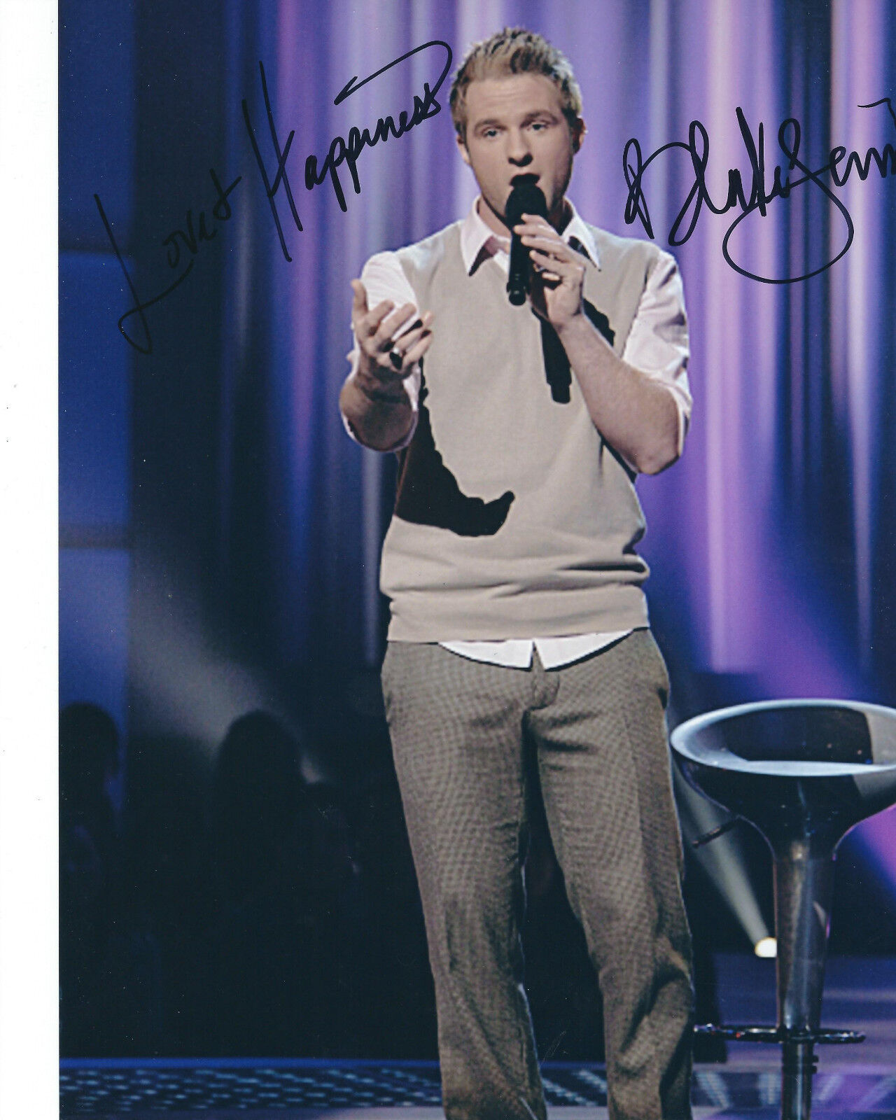 BLAKE LEWIS AMERICAN IDOL HEAD SHOT AUTOGRAPHED Photo Poster painting SIGNED 8X10 #4