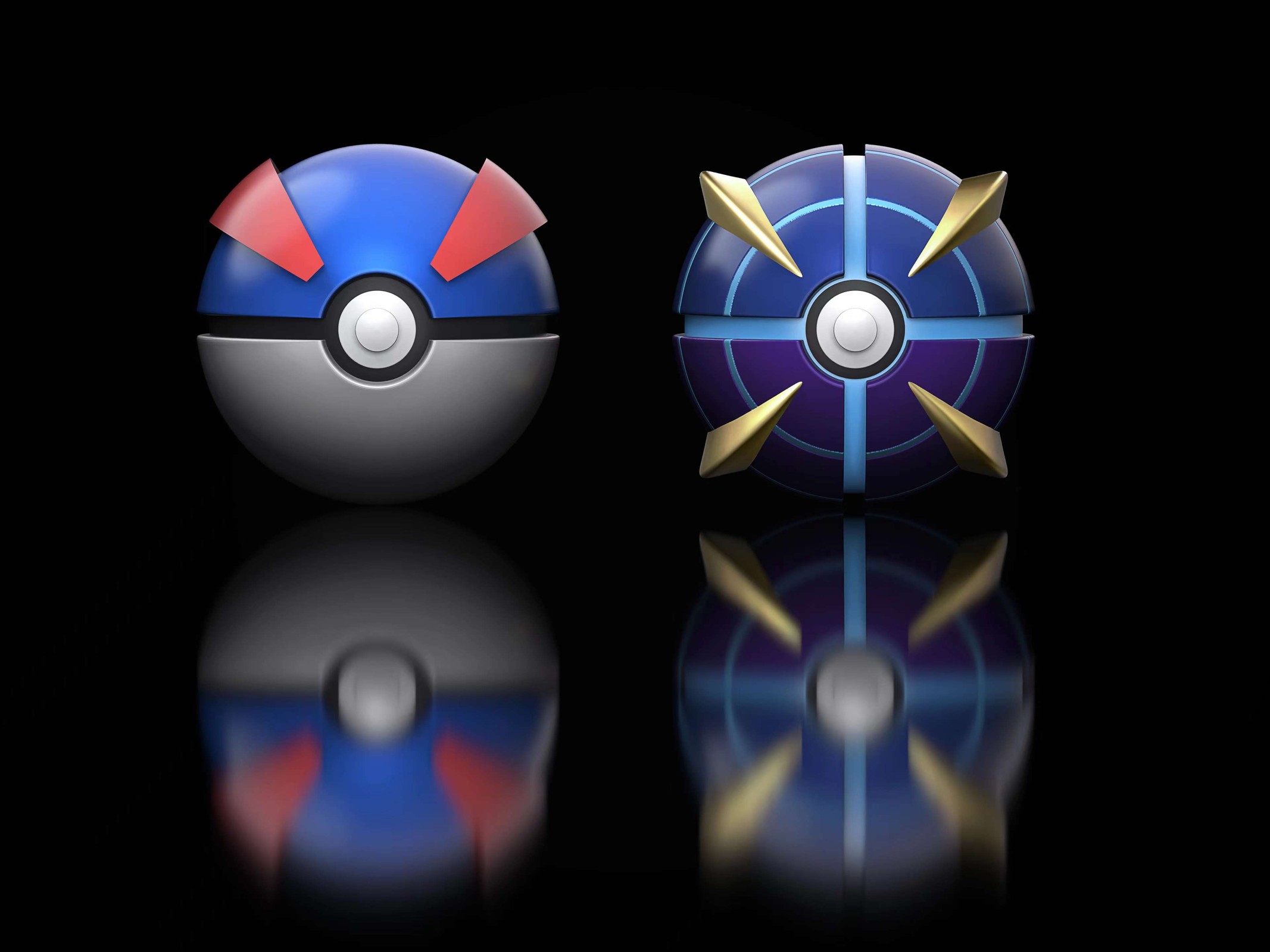 Great Ball & Beast Ball Pokemon Resin Statue MiKo Studio