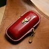 Handmade Leather Glasses Case Hard Shell Retro Men And Women Sunglasses Myopia Glasses Hook Protection Box