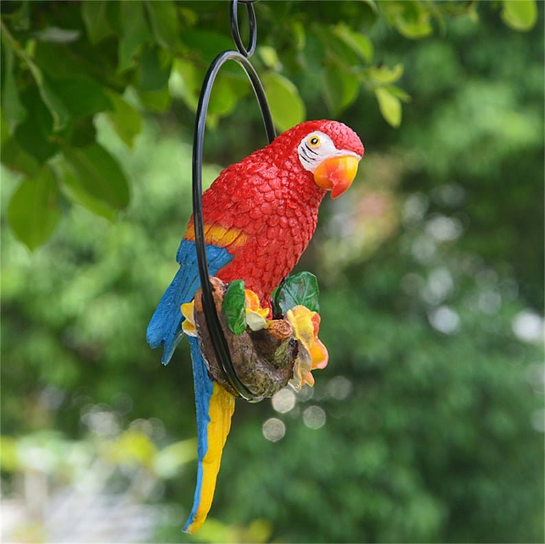 Iron Ring Parrot Pendant Garden Decoration