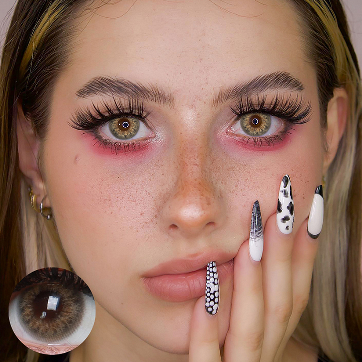 【U.S WAREHOUSE】DNA Taylor Brown Hazel Prescription Colored Contact Lenses