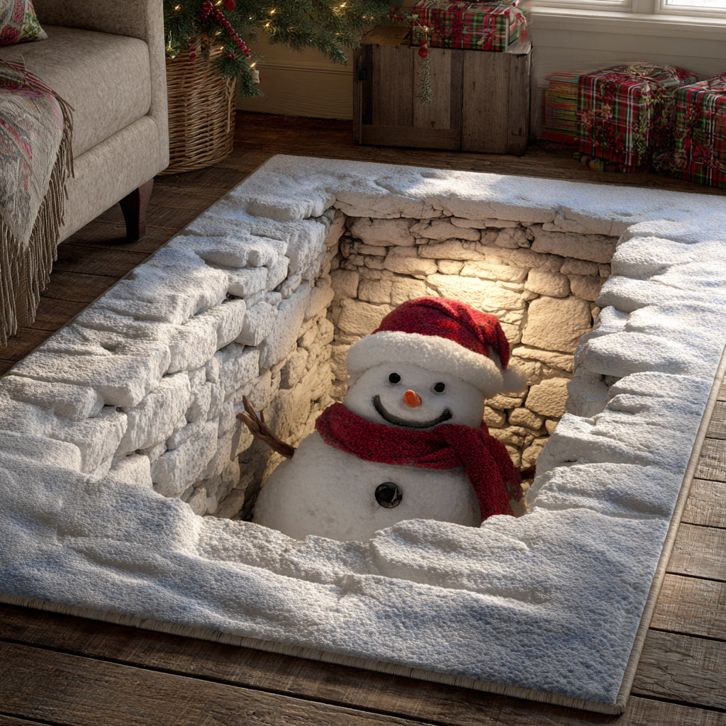 Holiday Snowman Area Rug NCU0HH1112