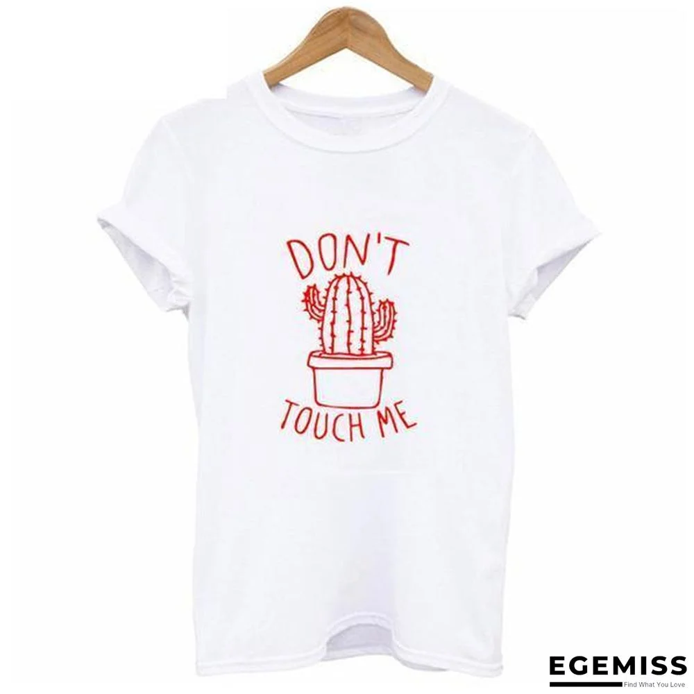 Cactus Printed Women's Cotton T-shirts Top Tee Round Neck T-shirts | EGEMISS
