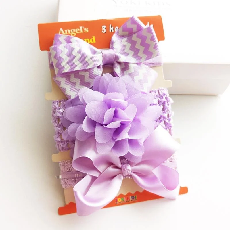 3pcs/set Baby Headband Girls Hair Accessories Cotton Rabbit Ear Turban Bow Elastic Hairband Baby Princess Christmas Day Gifts