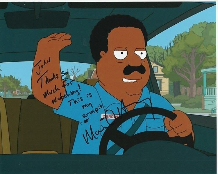 MIKE HENRY Signed FAMILY GUY CLEVELAND BROWN Photo Poster paintinggraph - To John GREAT CONTENT!