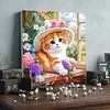 Framed Diamond Painting - Full Round Drill - Kitty (25x25cm)