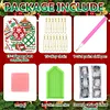 12PCS Diamond Painting Christmas Balls Keychain for Christmas Home Party Decor