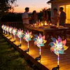 Solar Rainbow Pinwheel Garden Light Waterproof Colorful Spinning Windmill Light Easy To Install for Lawn Patio Walkway Flower Bed Decor