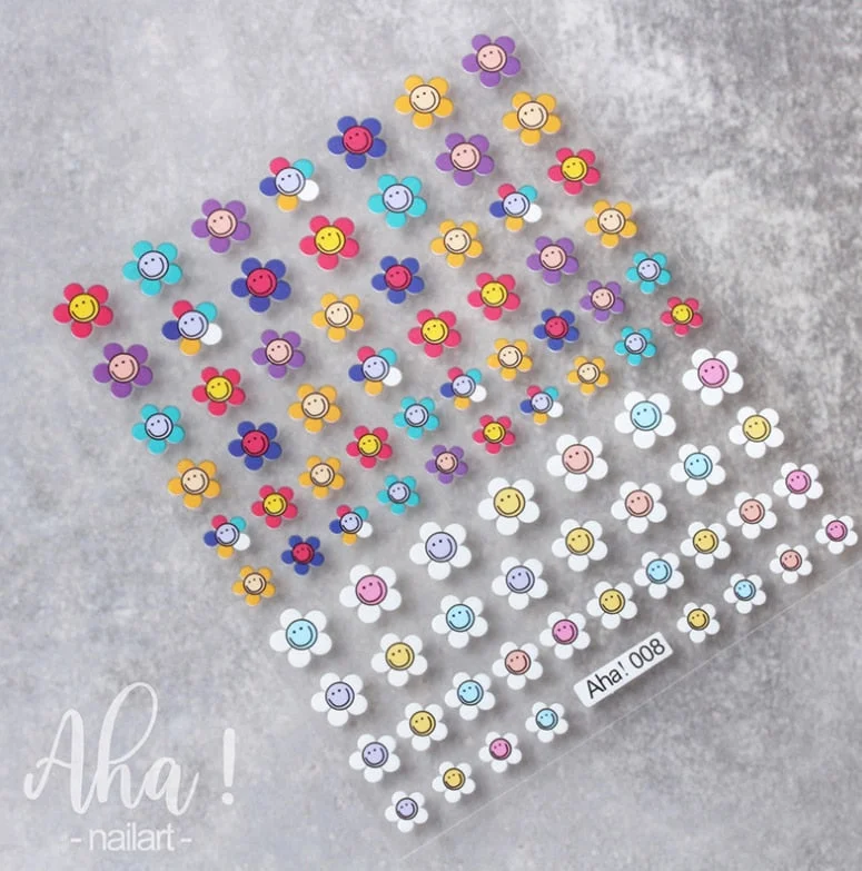 Nail Glue Stickers Ins Stars Moon Cartoon Rabbit Panda Flower Nail Decoration Decals Nail Sticker Animal Nail Art Decorations-Nail Inspo