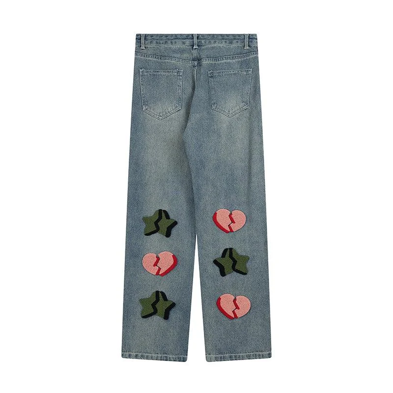 Aonga Wide-leg Graffiti Jeans