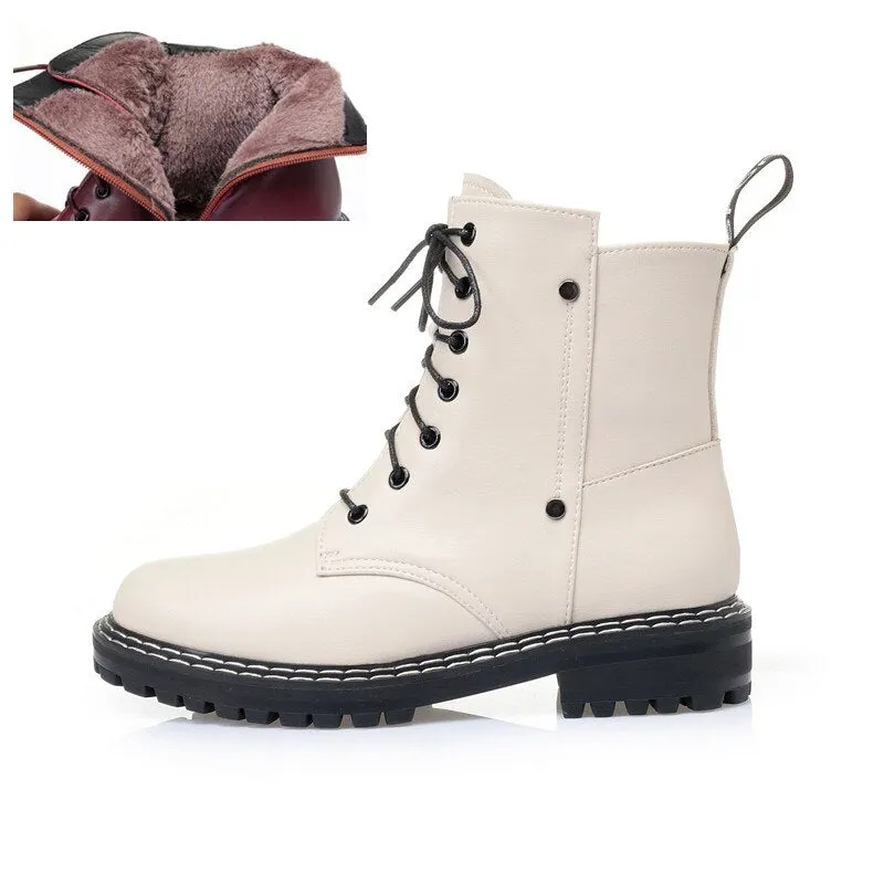 AIYUQI Winter Boots shoes Women 2021 New Genuine Leather Ladies Snow Boots Wool Warm 3 Colors Non-slip Women's Ankle Boots