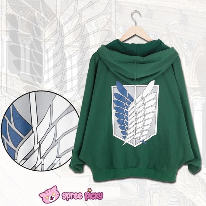 Good Quality Attack on Titan Batwing Zip Up Hoodie Sweater SP130051