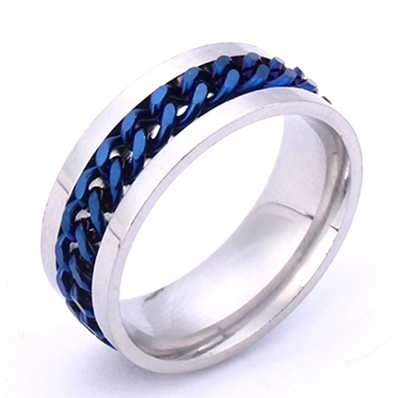 Fashion Stripe Titanium Steel Plating Unisex Rings Men Band Rings
