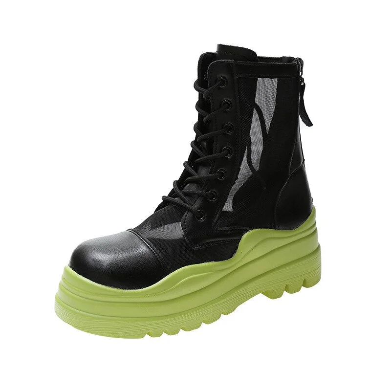 HOUZHOU Platform Ankle Boots Woman 2022 Chunky Shoes New Rock Kawaii Harajuku Thick Bottom Fashion Footwear