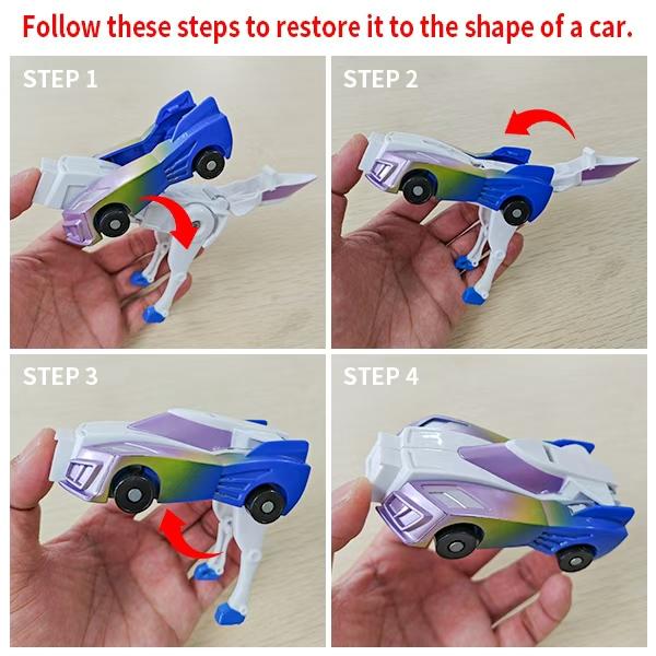 Transform car toys into magical flying dinosaur and unicorns!2Pcs Transforming Car-Robot for Kids, Automatic Deformation of Magnetic Connections. cars kids 1