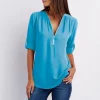 Donna Camicia scollo a V con zip
