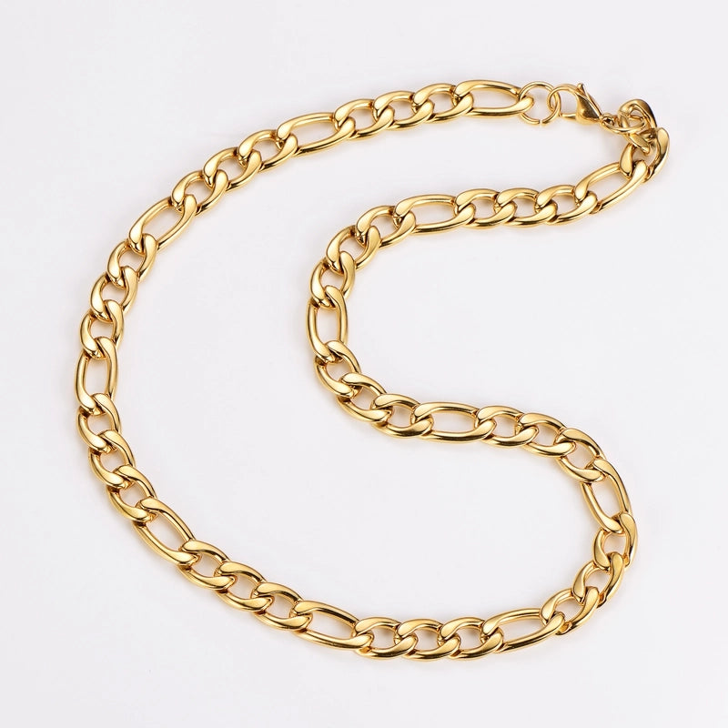 Casual Minimalist Round 304 Stainless Steel Women's Necklace Men Chain Necklaces