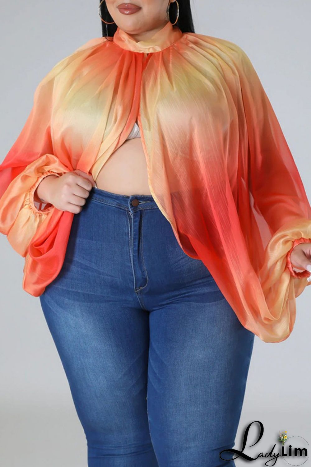 Pink Casual Print Patchwork Turtleneck Plus Size Tops