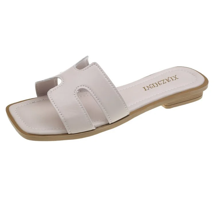 Uveng Uveng Xiangfeng Slippers Women's New Summer 2024 Summer Wears Low Heel With Skirt Temperament Women's Shoes