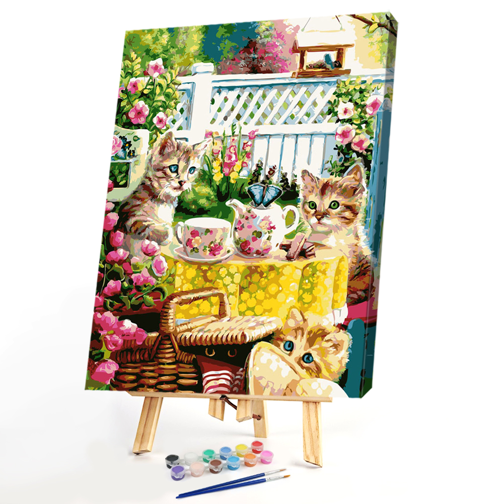 

40x50cm - Paint By Numbers Cat Garden, 501 Original