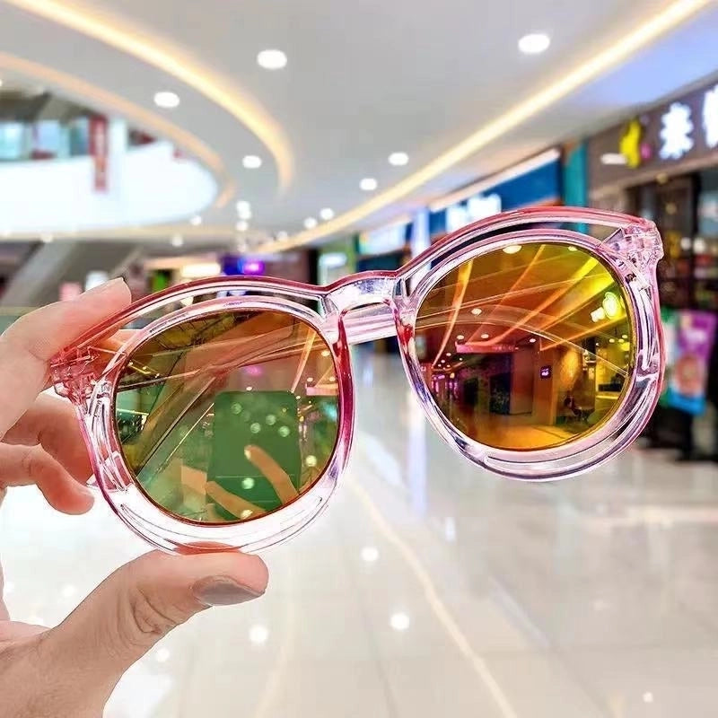 Minimalist Round Pc Round Frame Full Frame Kids Sunglasses